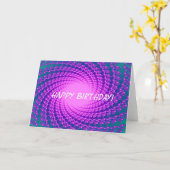 Lila Abstrakter Geburtstag Karte (Gelbe Blume)