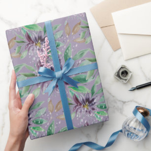 Lila abstrakter gefrorener Lotus Aquarell Geschenkpapier