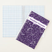 Lila Abstrakter Glitzer Textur und Benutzerdefinie Notizblock (Innen)