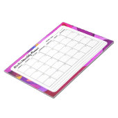 Lila Abstrakter Monatskalender Notizblock (angewinkelt)