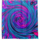 Lila, Abstrakter Retro-Twirl Duschvorhang (Vorderseite)