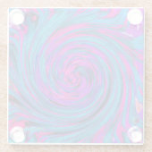 Lila, Abstrakter Retro-Twirl Glasuntersetzer (Rückseite)