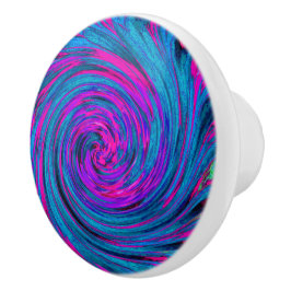 Lila, Abstrakter Retro-Twirl Keramikknauf