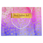 Lila, Abstrakter, rosafarbener Text Große Geschenktüte (Vorderseite)