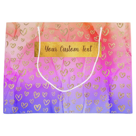 Lila, Abstrakter, rosafarbener Text Große Geschenktüte (Vorderseite)