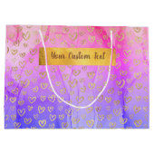 Lila, Abstrakter, rosafarbener Text Große Geschenktüte (Rückseite)