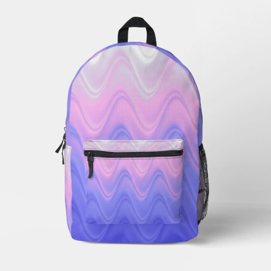 Lila Abstrakter Rucksack in Wavy Pink (Vorderseite)