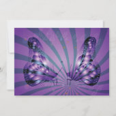 Lila Abstrakter Schmetterling mit strahlenden Flüg Einladung (Vorderseite)