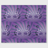 Lila Abstrakter Schmetterling mit strahlenden Flüg Geschenkpapier (Flach)