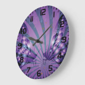 Lila Abstrakter Schmetterling mit strahlenden Flüg Große Wanduhr (Winkel)
