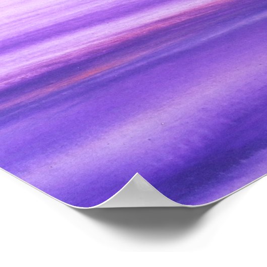 Lila abstrakter Spaß Wasserfarbe modisch einzigart Poster (Ecke)