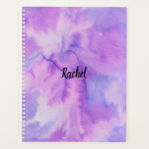 Lila Abstrakter Watercolor-Planer-Kalender Planer