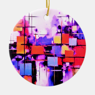 Lila Abstraktes Artikel 108 Keramik Ornament