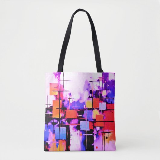 Lila Abstraktes Artikel 108 Tasche (Vorderseite)