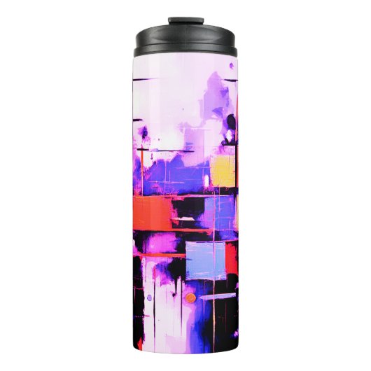 Lila Abstraktes Artikel 108 Thermosbecher (Vorderseite)