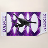 Lila Abstraktes Dance Beach Handtuch (Vorderseite)