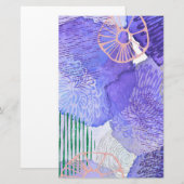 Lila abstraktes Design Briefpapier (Vorne/Hinten)