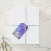Lila abstraktes Design Geschenkanhänger (Mit Garn)