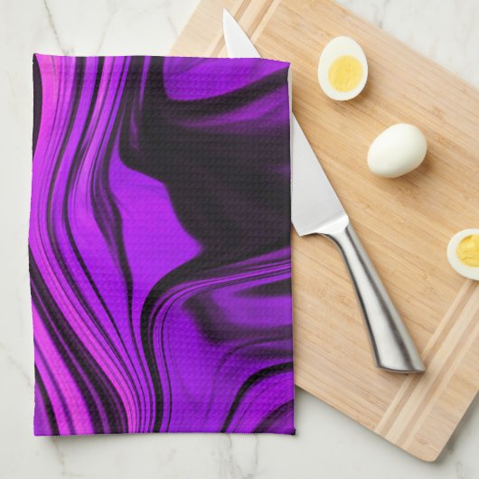 Lila abstraktes Design Geschirrtuch (Viertel Falte)