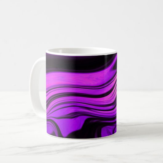 Lila abstraktes Design Kaffeetasse (Vorderseite Links)