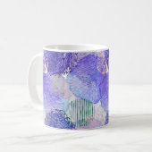 Lila abstraktes Design Kaffeetasse (Vorderseite Links)