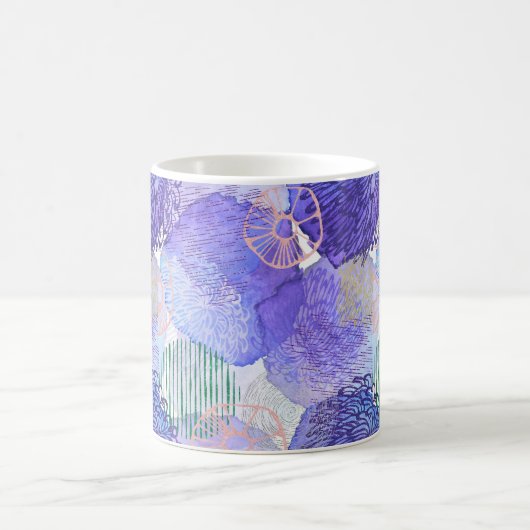 Lila abstraktes Design Kaffeetasse (Mittel)