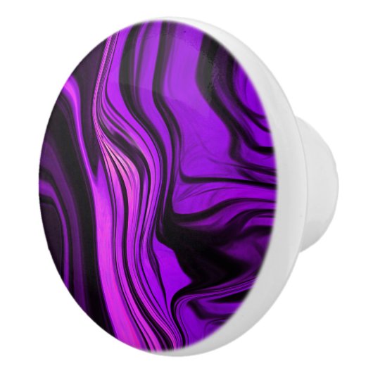 Lila abstraktes Design Keramikknauf (Rechts)