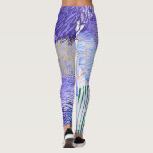 Lila abstraktes Design Leggings (Rückseite)