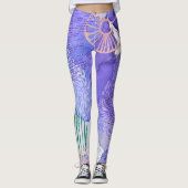 Lila abstraktes Design Leggings (Vorderseite)
