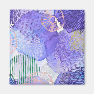 Lila abstraktes Design Magnet