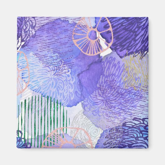 Lila abstraktes Design Magnet (Vorne)