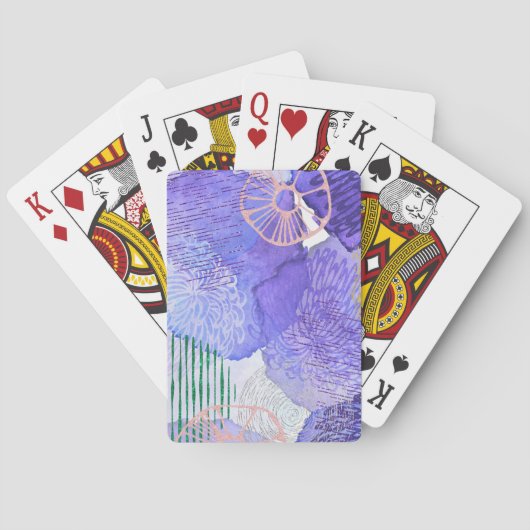 Lila abstraktes Design Spielkarten (Rückseite)