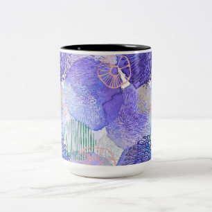 Lila abstraktes Design Zweifarbige Tasse