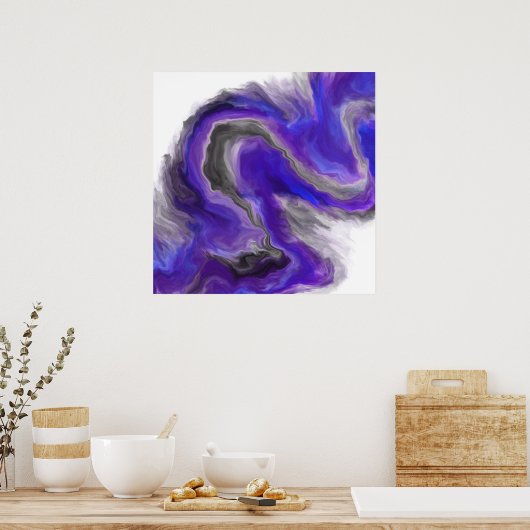 Lila Abstraktes Digitalbild Poster (Küche)