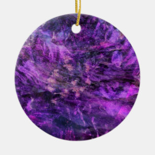 Lila abstraktes Galaxie-Ornament Keramik Ornament