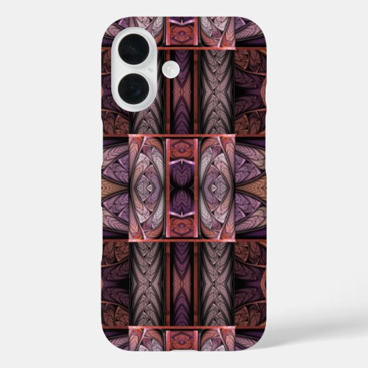 Lila Abstraktes Hartglas-Muster Rennie Mac Case-Mate iPhone Hülle (Rückseite)