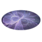 Lila Abstraktes Modernes Fraktal Art Monogram Schneidebrett (Ecke)