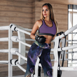 Lila Abstraktes Rauch Gemustert LEGGINGS