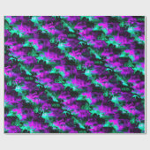 Lila Abstraktes Schwarz-Grün-Musterpapier Geschenkpapier (Flach)