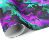 Lila Abstraktes Schwarz-Grün-Musterpapier Geschenkpapier (Rolleneckpunkt)