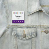 Lila Abzeichen-Event-Logo-Button für 2 x 2 Mitarbe Namensschild (Beispiel)