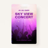 Lila Abzeichen für Konzerte oder Festivals Ausweis (Rückseite)