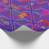 Lila Accent Union Jack Decor Geschenkpapier (Ecke)