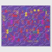 Lila Accent Union Jack Decor Geschenkpapier (Flach)