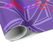 Lila Accent Union Jack Decor Geschenkpapier (Rolleneckpunkt)