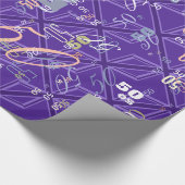 Lila Accent Union Jack Decor Geschenkpapier (Ecke)