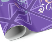 Lila Accent Union Jack Decor Geschenkpapier (Rolleneckpunkt)