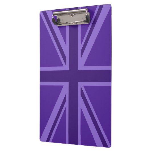 Lila Accent Union Jack Decor Klemmbrett (Links)