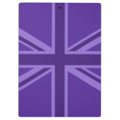 Lila Accent Union Jack Decor Klemmbrett (Rückseite)