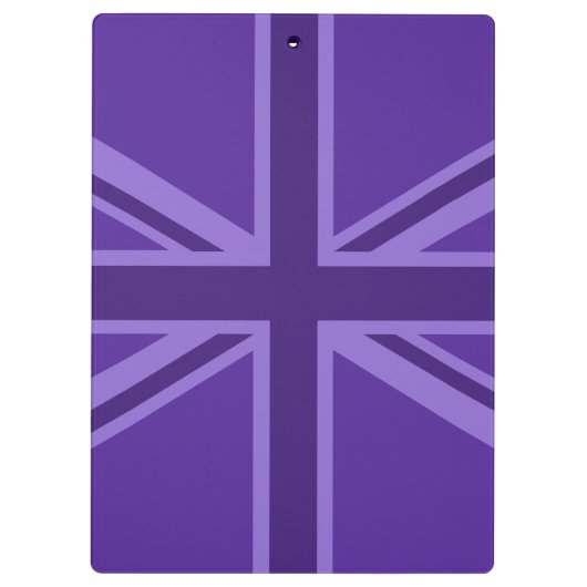 Lila Accent Union Jack Decor Klemmbrett (Rückseite)
